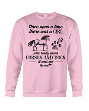 Load image into Gallery viewer, There Was A Girl Who Really Loved Horses And Dogs Sweatshirt
