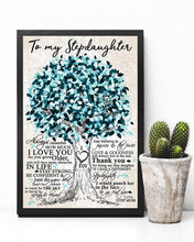Load image into Gallery viewer, Bonus Mom Gift For Stepdaughter Blue Tree How Much I Love You Vertical Poster

