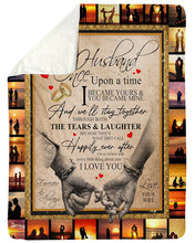 Load image into Gallery viewer, Happily Ever After Hand In Hand Gift For Husband Sherpa Blanket
