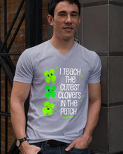 Load image into Gallery viewer, Lovely Clover Smiling I Teach The Cutest Clovers In The Patch St Patrick's Day Gift Guys V-Neck
