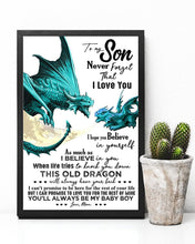 Load image into Gallery viewer, Never Forget That I Love You Green Dragon Mom Gift For Son Vertical Poster
