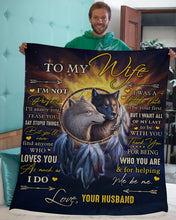 Load image into Gallery viewer, I'm Not Perfect Black And White Wolves Gift For Wife Sherpa Blanket
