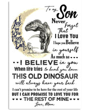 Load image into Gallery viewer, Moon Dinosaurs Mom Gift For Son Love You To The Moon And Back Vertical Poster
