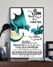 Load image into Gallery viewer, Never Forget That I Love You Green Dragon Mom Gift For Son Vertical Poster
