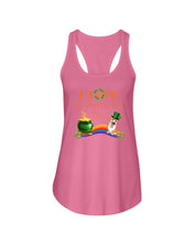 Load image into Gallery viewer, Corgi Sitting On Rainbow I Love St Patrick's Day Gift For Dog Lovers Ladies Flowy Tank
