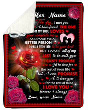 Load image into Gallery viewer, Custom Name Gift For Wife Red Rose Love You Forever And Always Sherpa Blanket
