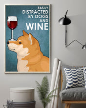 Load image into Gallery viewer, Cute Shiba Inu Dog And Red Wine Gift For Dog Lovers Vertical Poster

