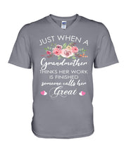 Load image into Gallery viewer, Just When A Grandmother Thinks Her Work Is Finished Guys V-Neck
