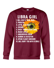 Load image into Gallery viewer, Birthday Gift For Libra Girl Will Bury You With A Smile Sweatshirt
