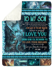 Load image into Gallery viewer, Teal Dragon Mum Gift For Son Don't Give Up For Any Reason Sherpa Blanket
