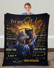 Load image into Gallery viewer, I'm Not Perfect Black And White Wolves Gift For Wife Fleece Blanket
