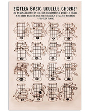 Load image into Gallery viewer, Sixteen Basidc Ukulele Chords Vintage Design Meaningful Gift Vertical Poster
