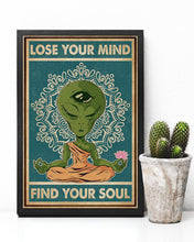 Load image into Gallery viewer, Retro Find My Soul Alien Yoga Gift For Yoga Lovers Vertical Poster
