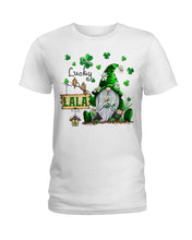 Load image into Gallery viewer, Leprechaun Gnome One Lucky Lala Clover St Patrick's Day Gift Ladies Tee
