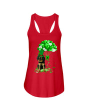 Load image into Gallery viewer, Black And Tan King Charles Spaniel St. Patrick's Day Color Changing Mug Ladies Flowy Tank
