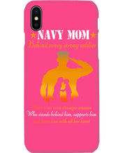 Load image into Gallery viewer, Son Gift For Navy Mom Behind Every Strong Soldier Phone case
