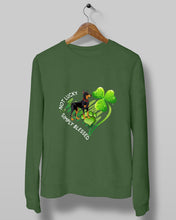 Load image into Gallery viewer, Doberman Not Lucky Simply Blessed Clover St Patrick's Day Gift For Dog Lovers Sweatshirt
