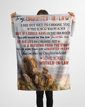 Load image into Gallery viewer, Daughter In Heart Lion Wild Life Mom Gift For Daughter In Law Fleece Blanket
