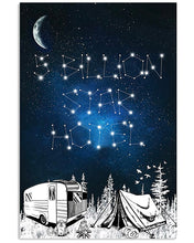 Load image into Gallery viewer, 5 Billion Star Hotel Camping Waning Moon Vertical Poster

