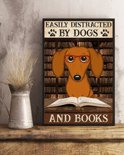 Load image into Gallery viewer, Brown Dachshund Dogs And Books Gift For Dog Lovers Vertical Poster
