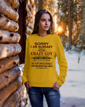 Load image into Gallery viewer, I'm Already Taken By A Freaking Crazy Guy Sweatshirt
