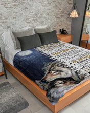 Load image into Gallery viewer, When I Say I Love You More Wolf Custom Name Gift For Wife Sherpa Blanket
