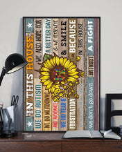 Load image into Gallery viewer, Sunflower Autism Awareness Gift In This House We Do Tear Vertical Poster
