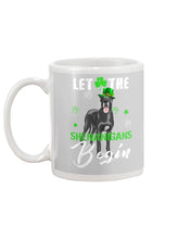 Load image into Gallery viewer, Great Dane Let The Shenanigans Begin Clover St Patrick's Day Gift Mug
