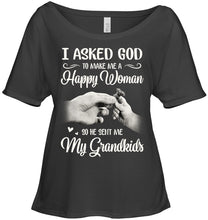 Load image into Gallery viewer, God Sent Me My Grandkids Gift For Grandma Ladies Tee
