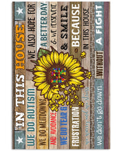 Load image into Gallery viewer, Sunflower Autism Awareness Gift In This House We Do Tear Vertical Poster
