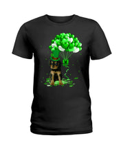 Load image into Gallery viewer, Black And Tan King Charles Spaniel St. Patrick's Day Color Changing Mug Ladies Tee
