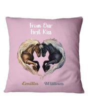 Load image into Gallery viewer, Horses From Our First Kiss Custom Name Gift For Girlfriend Pillow Cover
