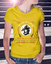 Load image into Gallery viewer, Birthday Gift For August Girl The Soul Of A Witch Ladies Tee
