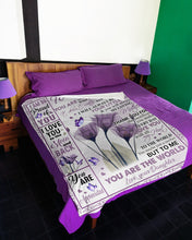 Load image into Gallery viewer, Purple Flower You Ar The World Daughter Gift For Mom Fleece Blanket
