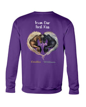 Load image into Gallery viewer, Horses From Our First Kiss Custom Name Gift For Girlfriend Sweatshirt
