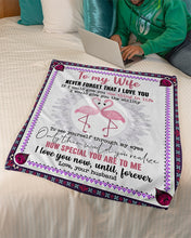 Load image into Gallery viewer, Love You Until Forever Flamingo Gift For Wife Fleece Blanket
