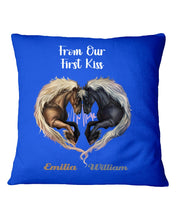 Load image into Gallery viewer, Horses From Our First Kiss Custom Name Gift For Girlfriend Pillow Cover
