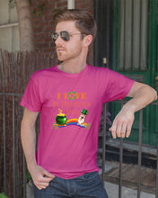 Load image into Gallery viewer, Corgi Sitting On Rainbow I Love St Patrick's Day Gift For Dog Lovers Guys Tee
