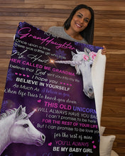 Load image into Gallery viewer, Unicorn Grandma Gift For Granddaughter Believe In Yourself Sherpa Blanket
