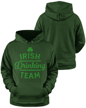 Load image into Gallery viewer, Irsih Drinking Team Green Shamrock St Patrick's Day Hoodie
