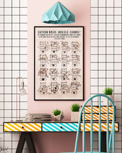 Load image into Gallery viewer, Sixteen Basidc Ukulele Chords Vintage Design Meaningful Gift Vertical Poster
