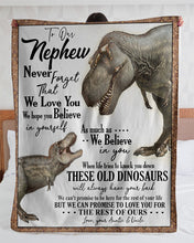 Load image into Gallery viewer, Auntie And Uncle Gift For Nephew These Old Dinosaurs Will Always Have Your Back Sherpa Blanket
