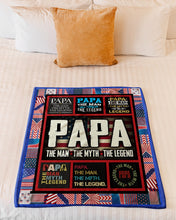Load image into Gallery viewer, USA Flag Papa The Man The Myth The Legend Fleece Blanket
