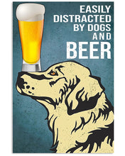 Load image into Gallery viewer, Cartoon Art Golden Dogs And Beer Gift For Dog Lovers Vertical Poster
