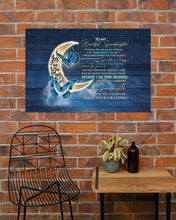 Load image into Gallery viewer, Blue Butterflies Grandma Gift For Granddaughter Think About You Horizontal Poster
