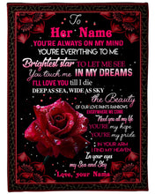 Load image into Gallery viewer, Love You Till I Die Rose Custom Name Gift For Wife Fleece Blanket
