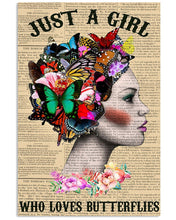 Load image into Gallery viewer, Gift For Women Just A Girl Who Loves Butterflies Vertical Poster
