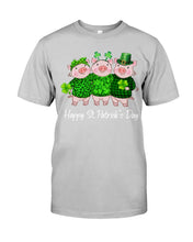 Load image into Gallery viewer, Pig Wear Plaid Shirt And Top Hat St Patrick's Day Gift Guys Tee
