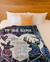 Load image into Gallery viewer, Deer A Little Late To Be Your First Custom Name Gift For Husband Fleece Blanket
