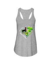 Load image into Gallery viewer, Doberman Not Lucky Simply Blessed Clover St Patrick's Day Gift For Dog Lovers Ladies Flowy Tank
